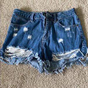 Blue jean shorts